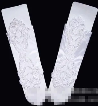 Guanti senza da con fiori romantici alla moda staccabili lunghi con maniche da sposa in pizzo 3D DG166  320