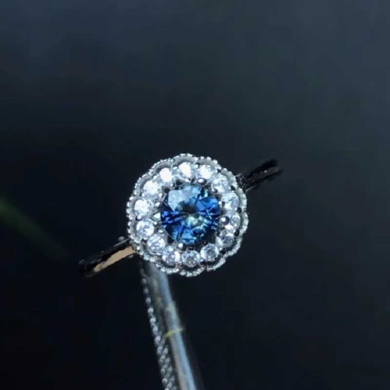 

US STOCK Uloveido Blue Topaz Wedding Rings, 925 Sterling Silver, Lady's Certified 4*4mm*1 pcs Gemstone Engagement Jewelry FJ222