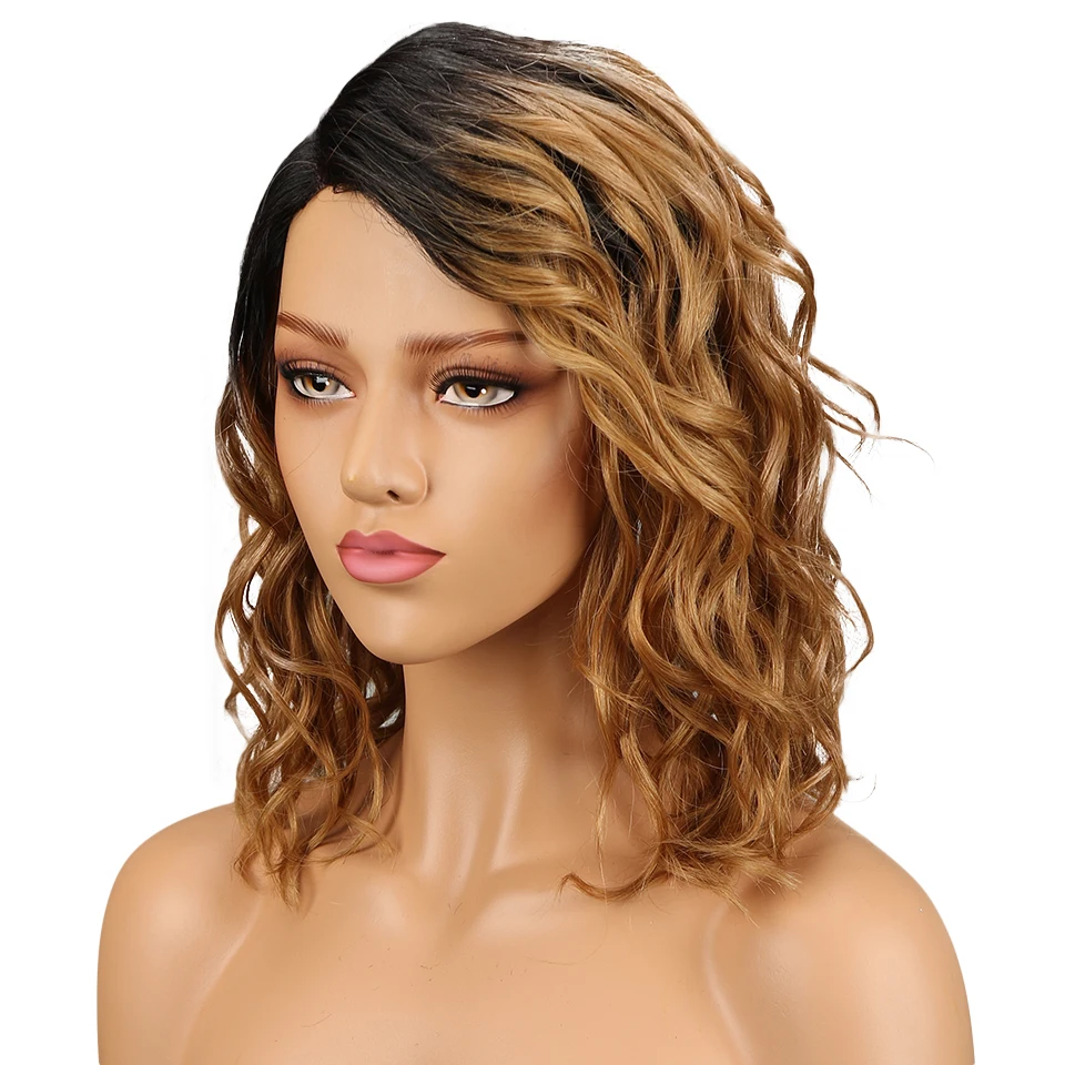 Гладкие кудрявые человеческие волосы парики для черных женщин Модные бразильские кудрявые части кружевные человеческие волосы Парик perruque cheveux humain