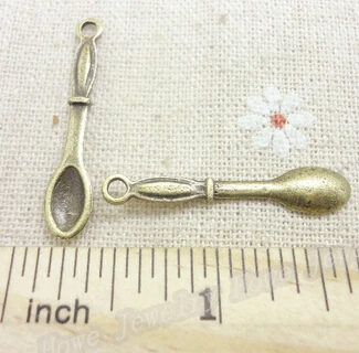 

ANTIQUE BRASS SNORTER SNIFFER SNUFF POWDER DISPENSER SPOON PENDANT -FREE SHIPPING