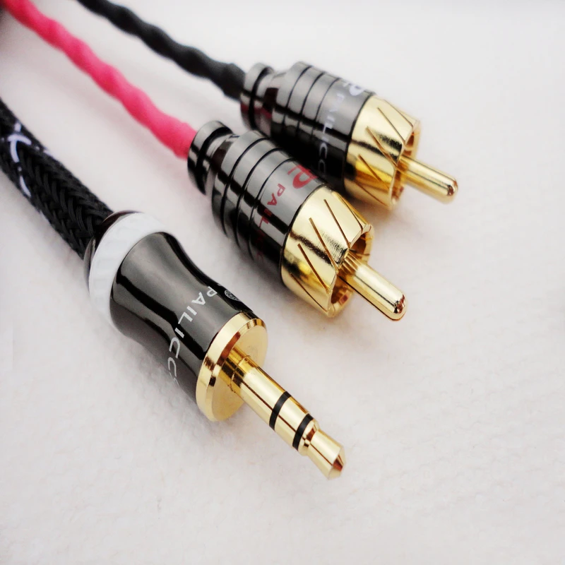 

Hifi cable audio rca cable JAPAN Canare Audio signal wire PAILICCS plug 3.5mm change of two RCA Interface