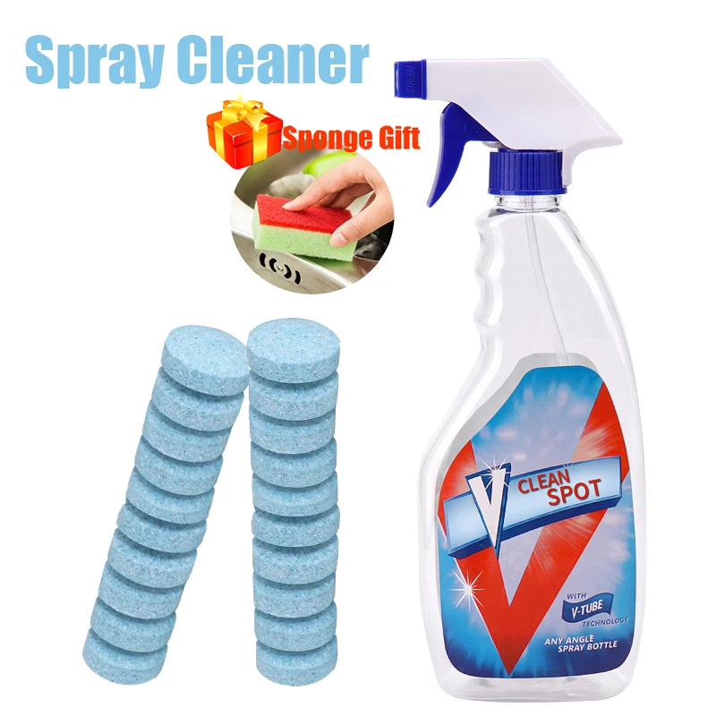 Multifunctional Effervescent Spray Cleaner Set With Bottle Wiper Home