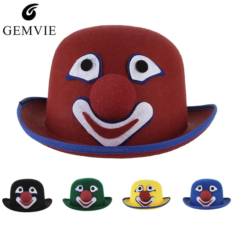 Cute Clown Hat Dome Top Hat Cartoon Bowler Cap Men Women Funny Fancy Party Hat Festival Performance Prop Hats Fedoras Caps Men S Fedoras Aliexpress