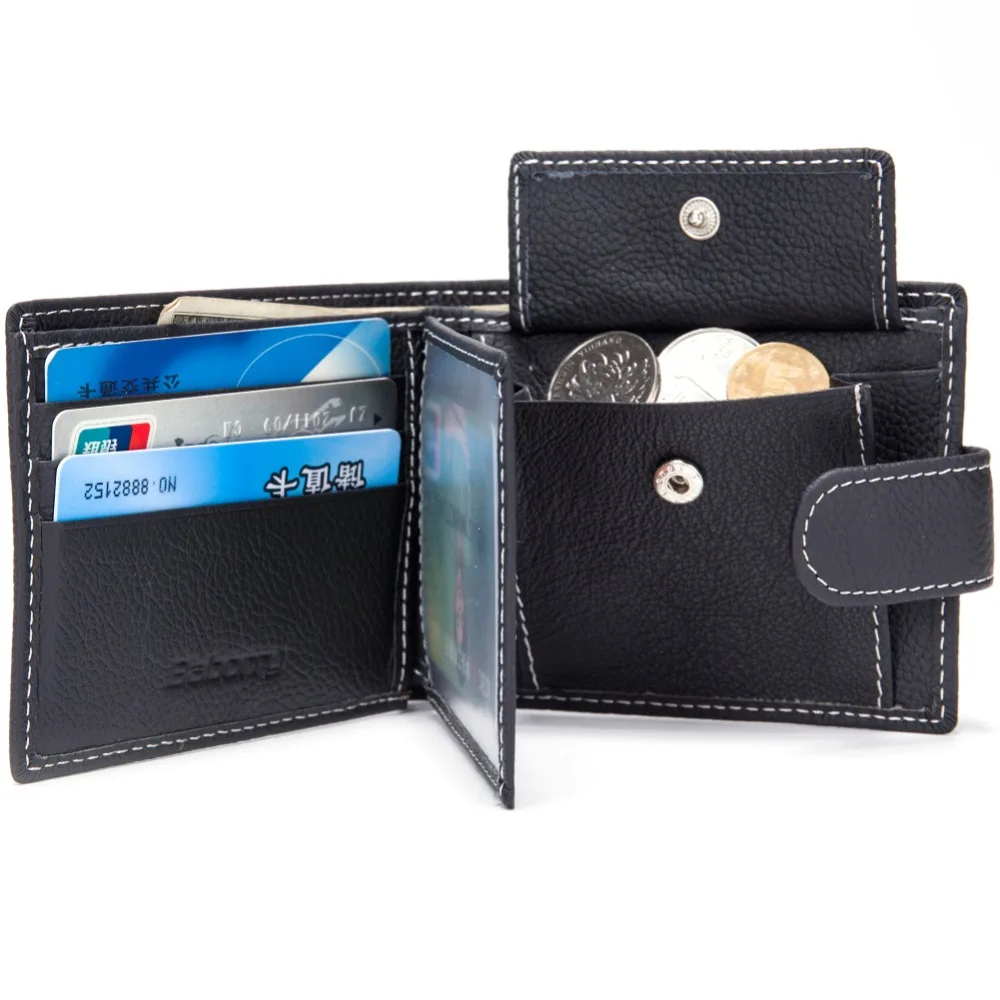 Baborry Men Wallets Genuine Cow Leather Wallets Thin Purse Card Holder Fashion Magic Purse Dollar Price Men Wallets 2