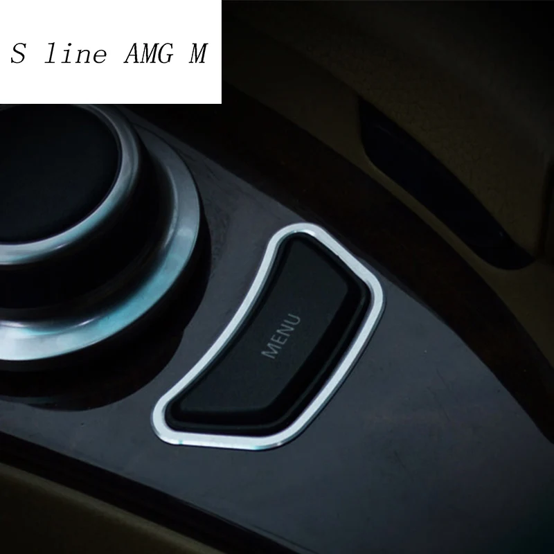 

Car styling Interior multimedia control panel MENU button decoration Trim Stickers covers for BMW e60 5 series auto accessories