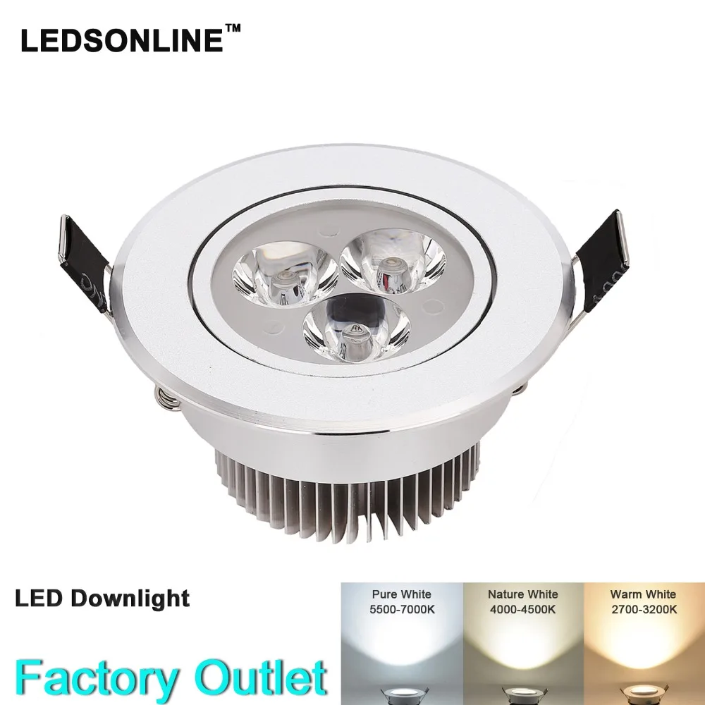 

Dimmable LED Downlight 3W 4W 5W 7W Spot LED 110V 220V Recessed Linghting Silver house Pure Nature / Daylight Warm White