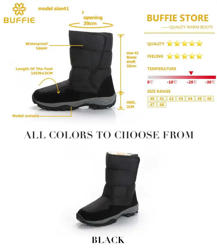 Г. Мужские ботинки черная зимняя обувь мужские зимние ботинки большой размер 48, теплый мех, резиновая подошва, с подошвой и пряжкой, мужской стиль