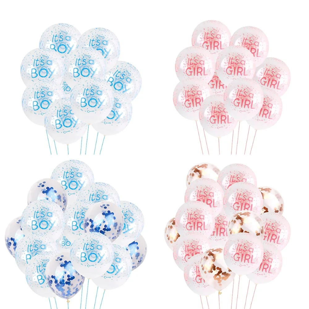 

It's a Girl Boy Birthday Balloons Air 1st Birthday Party Decoration Kids Baby Shower Gender Reveal Ballon Latex Confetti Baloon