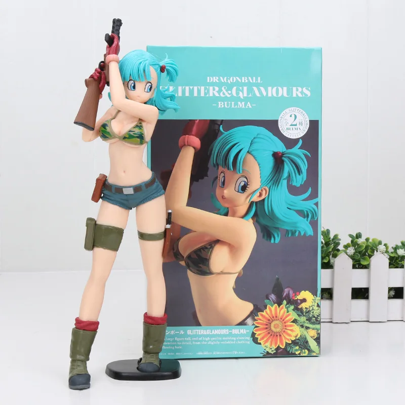 Dragon Ball Z Gals сексуальное бикини Bulma Ver Scultures BIG Zoukei Tenkaichi Budoukai 4 фигурка Коллекционная модель игрушки Рождественский подарок - Цвет: 25cmblue boxflod