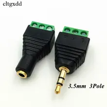 

cltgxdd 1Pair Gold Plated 3.5mm 1/8 Inch Stereo Male and Female Jack to AV Screw Video AV Balun Terminal Plug Connector,3 Pole
