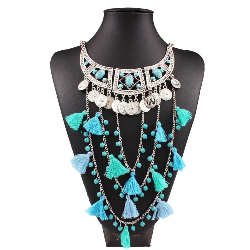 2016-Big-Chunky-Necklace-Turquoise-Necklace-Natural-Stone-Coin-Long-Tassel-Necklace-Maxi-Statement-Necklace-Women