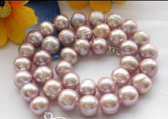

Free shipping RHJ0046 17inch lavender round freshwater pearl necklace