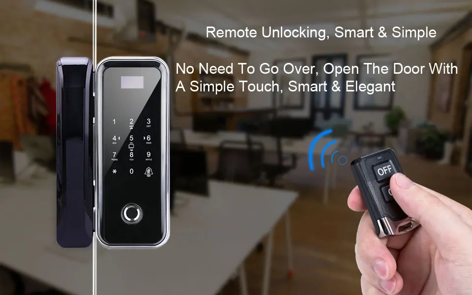 OULET Wood Doors Glass Door Lock Keyless         With Touch Keypad For Office and Homes Smart Electronic Door Lock Electric