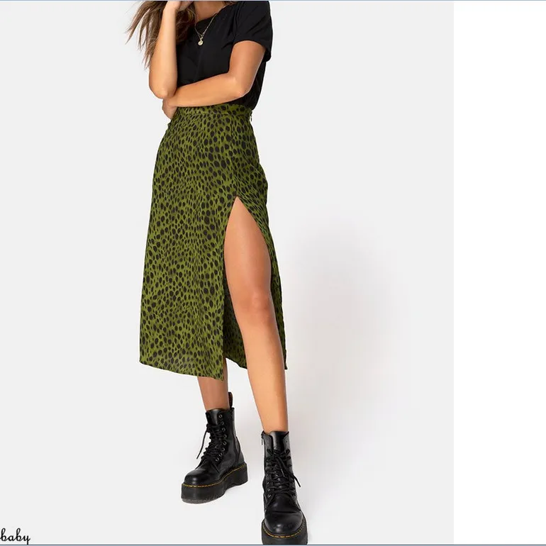 Womens Skirts Fashion Leopard Printed High Split High Waist Mini Skirts Summer Holiday Beach Skirts For Womens 2019 New Hot Sale