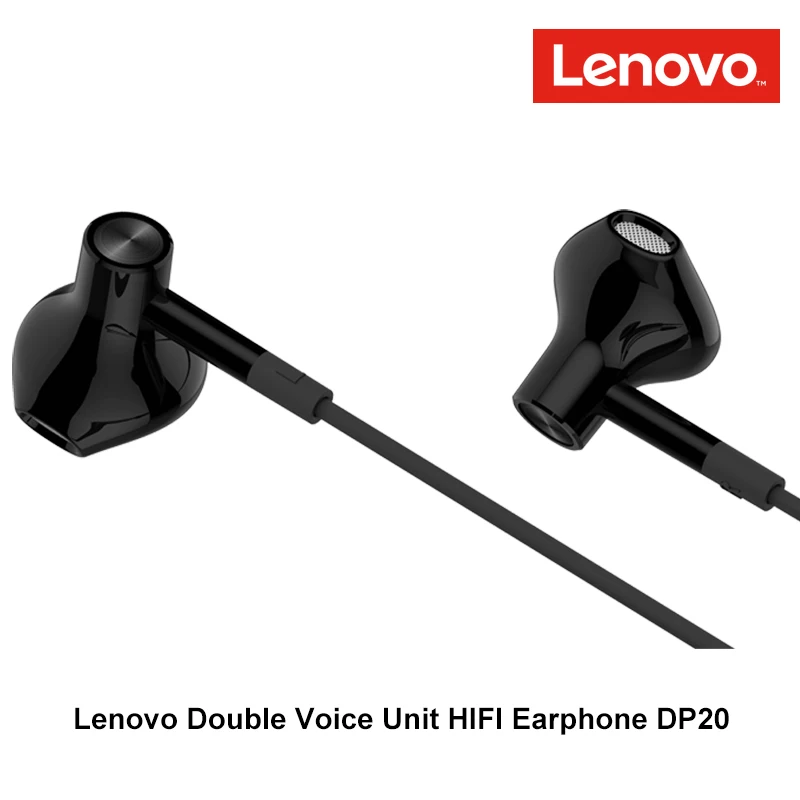 Новый оригинальный lenovo наушники DP20 двойной звуковой блок HIFI наушники в ухо наушники для мобильного телефона Android Xiaomi samsung lenovo