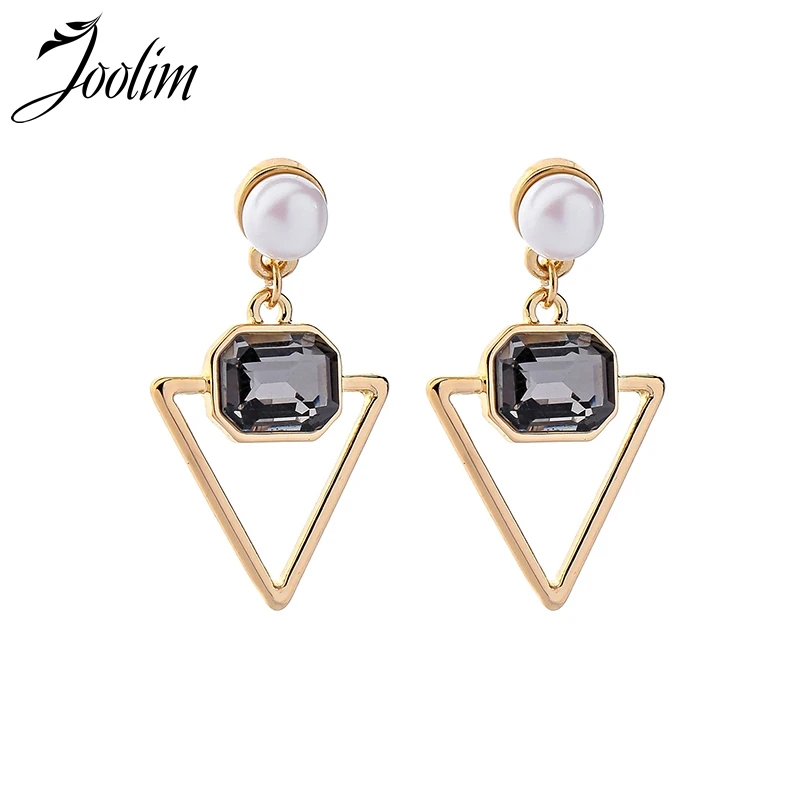 

Joolim Jewelry Gray Glass Triangle Earring Medium Earring Wholesale