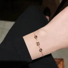 YUN RUO Новое поступление классический цилиндрический браслет женский подарок на день рождения розовое золото цвет модные ювелирные изделия из нержавеющей стали никогда не выцветает