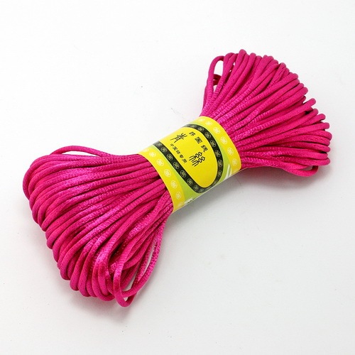 20M Solid Chinese Knot Cord Rattail Silk Satin Braided String For DIY Bracelet Rope Jewelry Making Beading Braided Threads