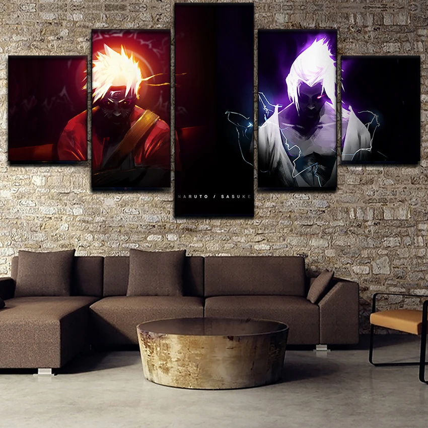 5 шт. холст искусство наруто VS Sasuke Sage Mode аниме Cuadros Decoracion настенная живопись для