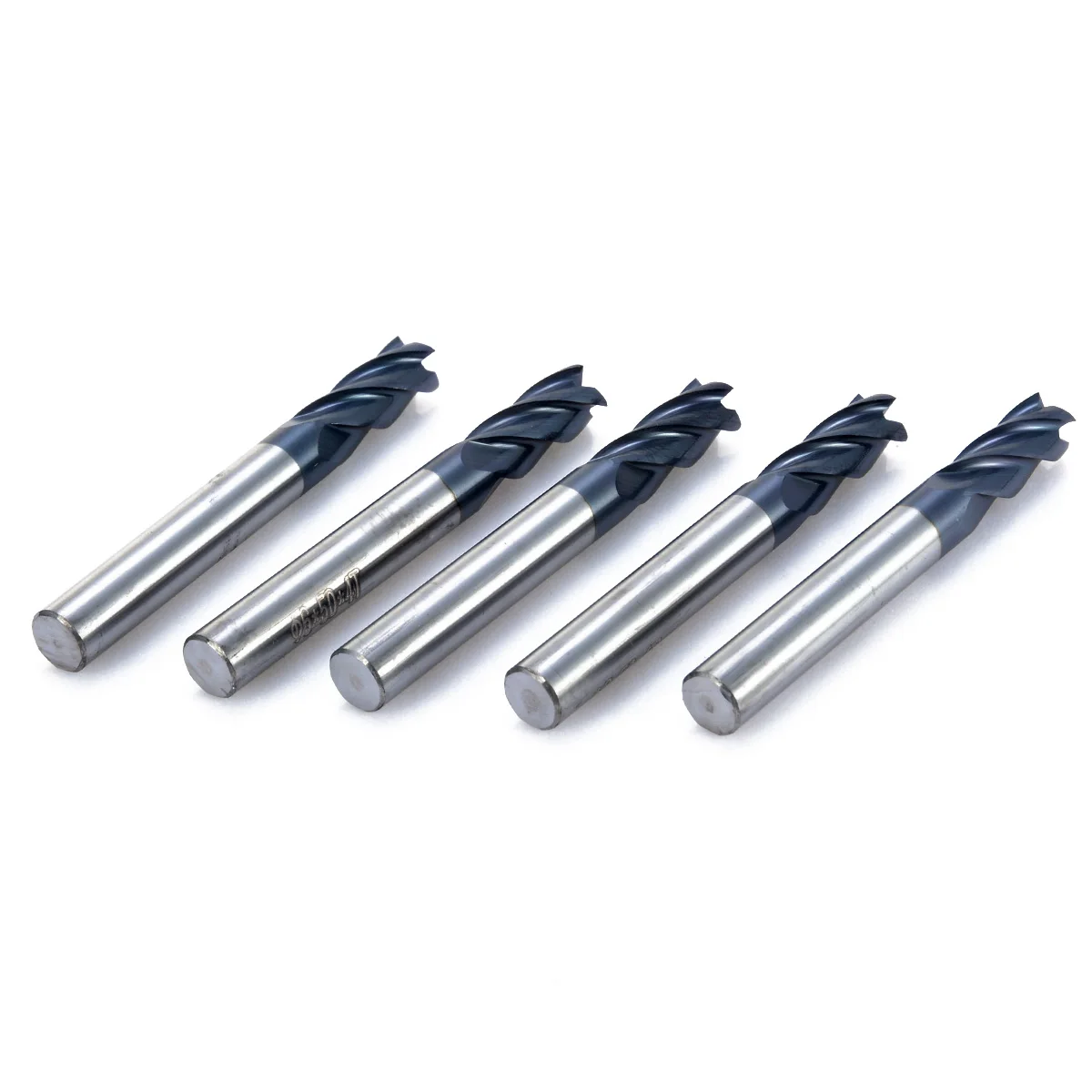 5pcs 4 Flute Tungsten Carbide End Mill HRC50 TIALN CNC Milling Cutter Set 6x50mm