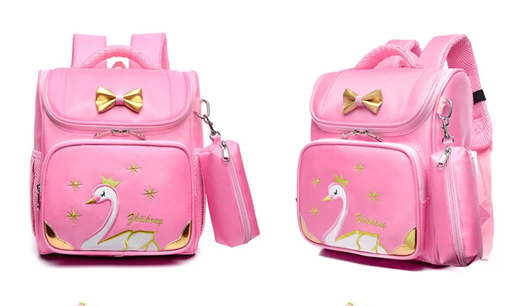 Ортопедические школьные сумки для девочек, рюкзаки с лебедем, Детские От 6 до 9 лет, рюкзак для начальной школы, розовый ранец для девочек-принцесс, mochila escolar