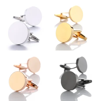 2019 New Simple Style Black Cufflinks for Mens Shirt Cuff Buttons Business Metal Copper Brass Cuff links Men Gifts Gold Gemelos 18 style mix hotsale designs cufflinks men s designer cufflinks gold color bullet design novelty gun design cuff links