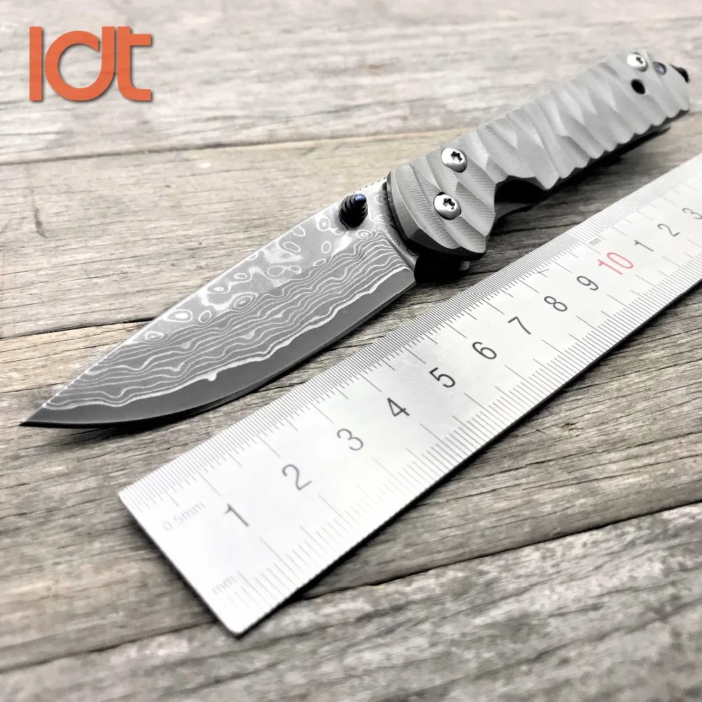 Comprar LDT Sebenza 21 cuchillo plegable Damasco hoja de titanio mango táctico de supervivencia cuchillo de Camping al aire libre cuchillos de caza herramientas