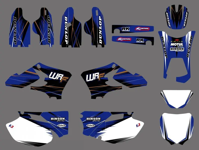 

0497 NEW TEAM GRAPHICS BACKGROUNDS DECALS FOR  WR250F WR450F WRF 250 450 2005 2006