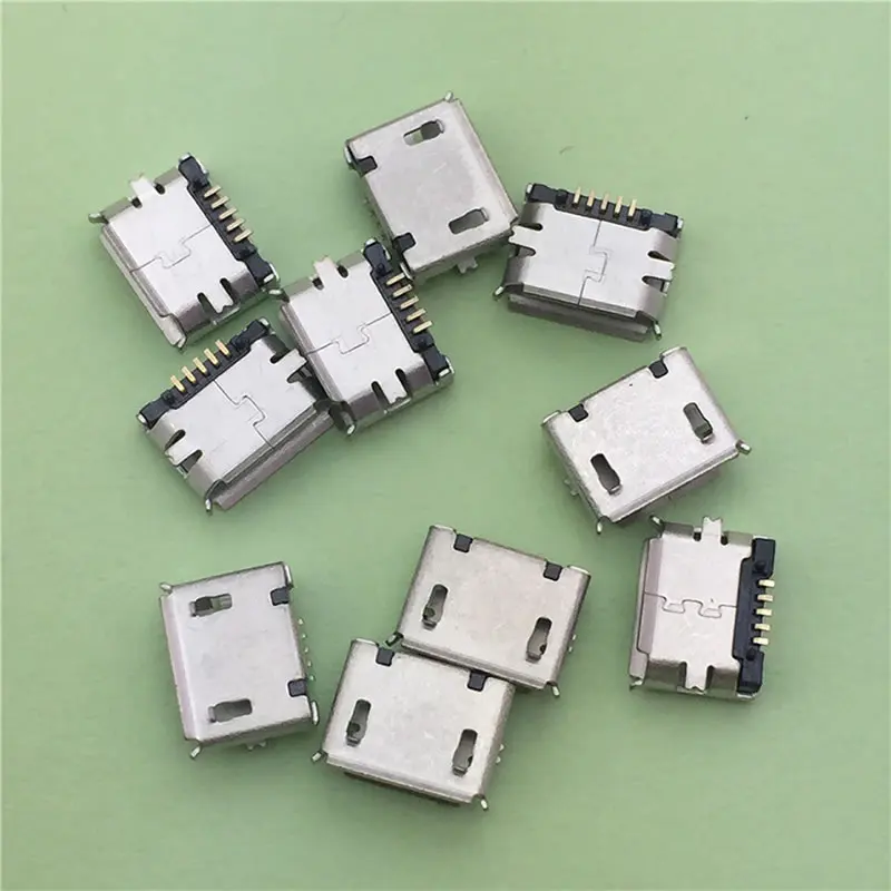 100Pcs Mini USB Type B Female 5-Pin SMT SMD Socket Jack Connector Port PCB Board