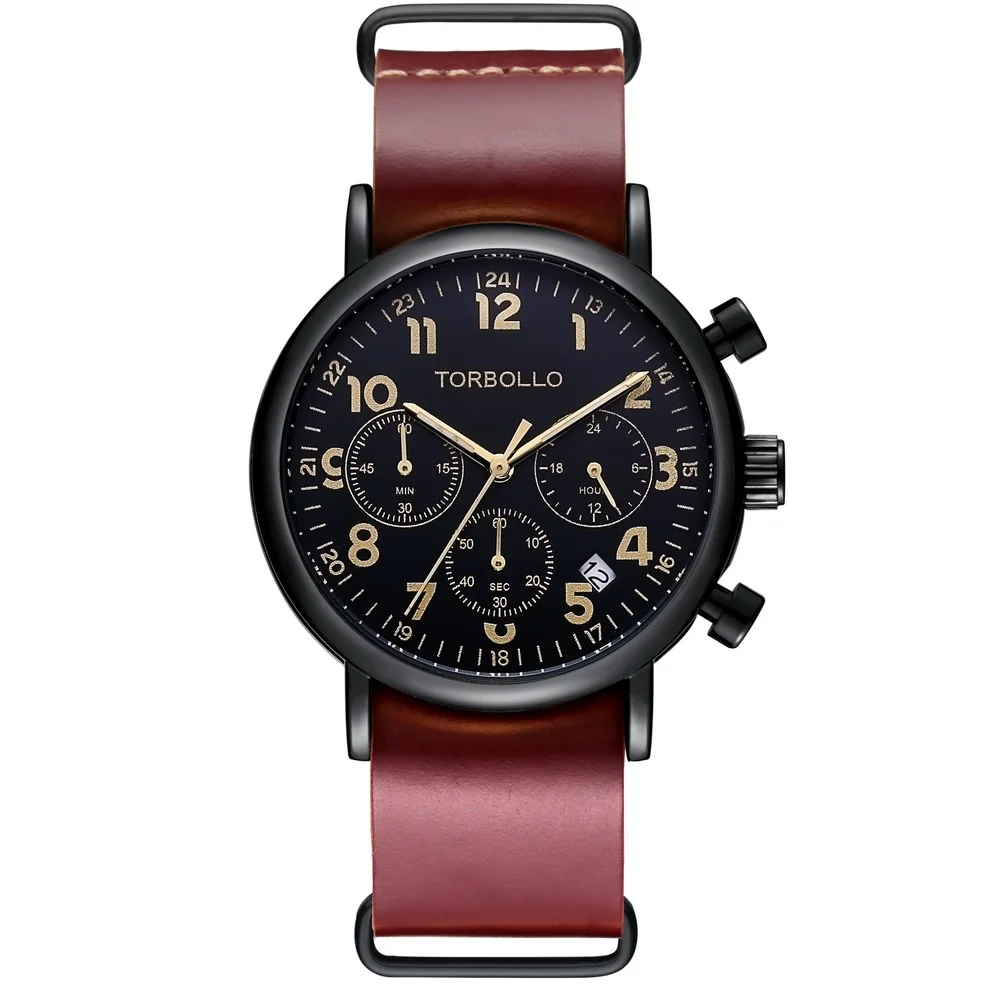 Классические Оригинальные Брендовые мужские часы с черным хронографом, мужские наручные часы с водонепроницаемостью