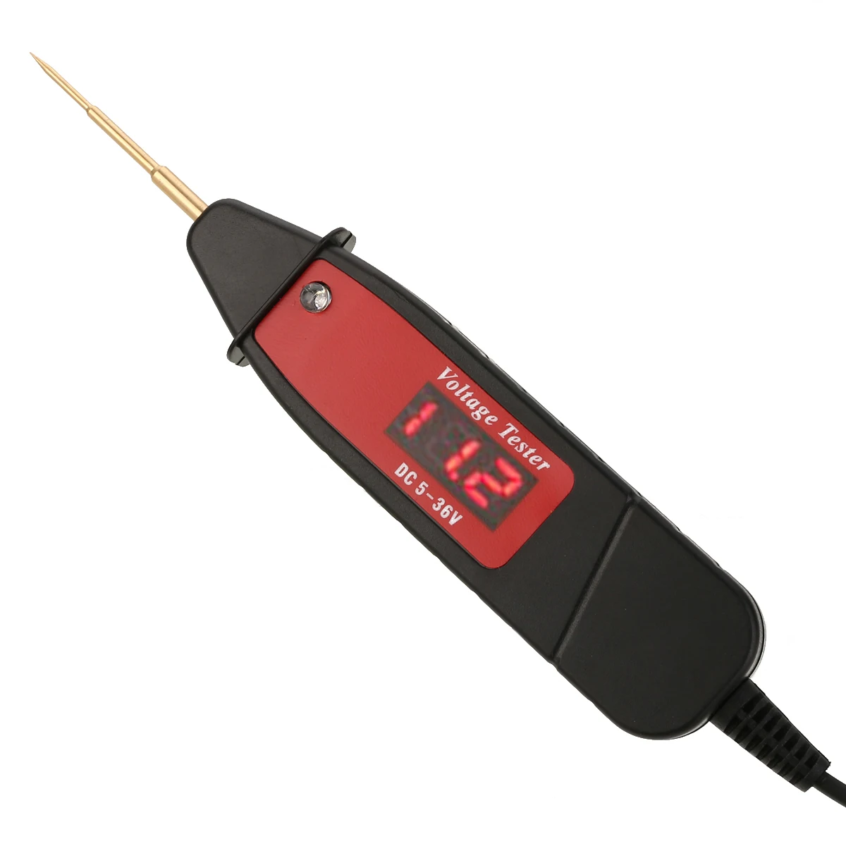 Car Voltage Measuring Tool 1pc Digital LCD Electric Voltage Test Pen Probe Detector Tester LED Light 1.65m Extended Spring Line