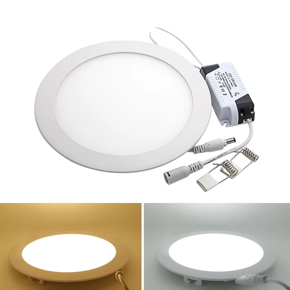 LED Recessed Ceiling Down Lights 9W 12W 15W Lamp Panel Round Spotlights 85-265V 