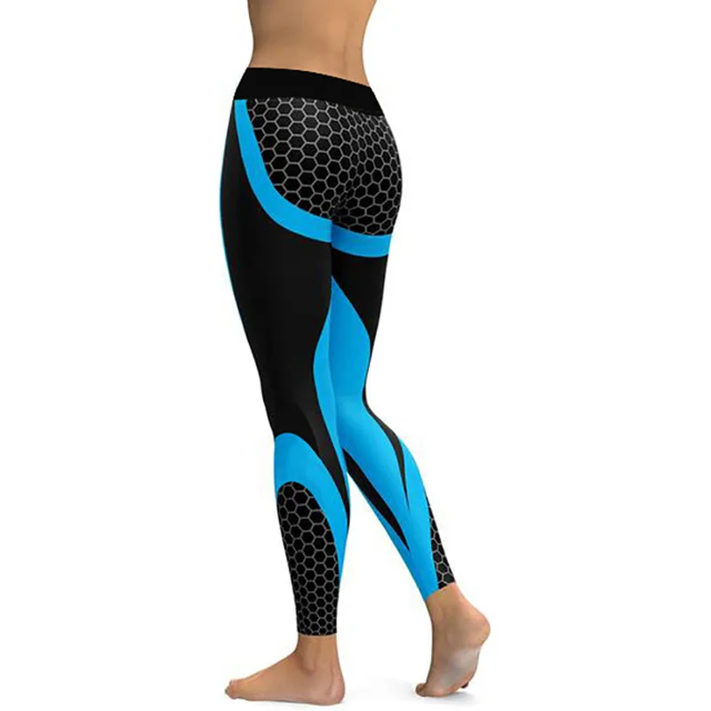 Hayoha شبكة نمط طباعة طماق اللياقة البدنية طماق للنساء الرياضية تجريب Leggins مرونة ضئيلة أسود أبيض السراويل