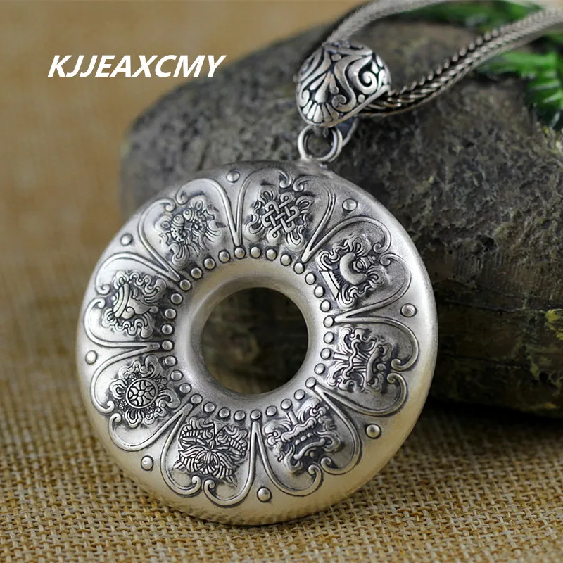 

KJJEAXCMY S999 silver jewelry wholesale folk style Seiko matte buckle Heart Pendant