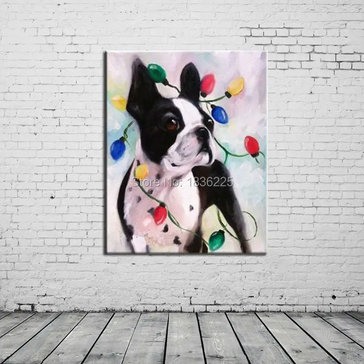 dog with light oil painting2
