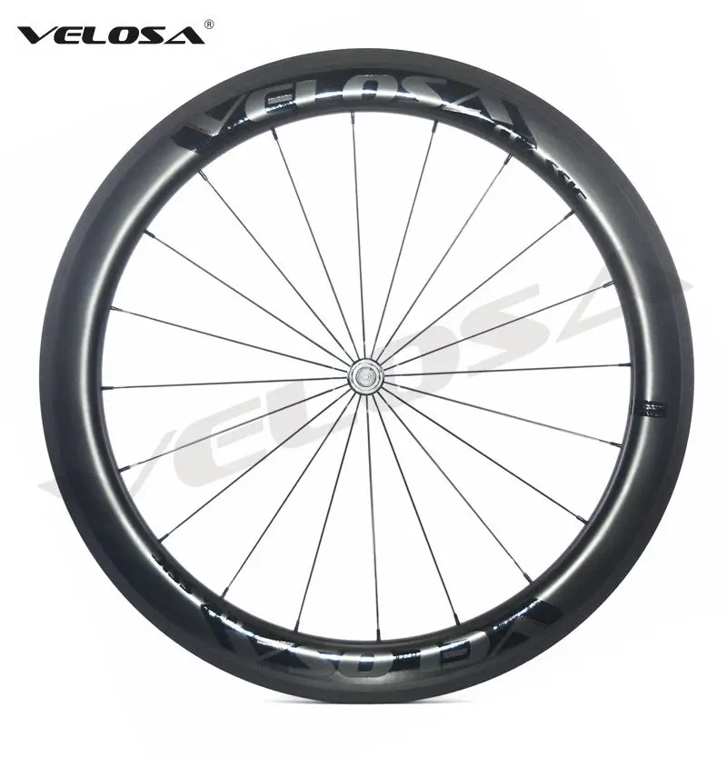 Velosa Racing 60 черная серия углеродная колесная установка, 700C дорожный велосипед супер легкие Углеродные колеса, 60 мм клинчер/трубчатые, керамические подшипники