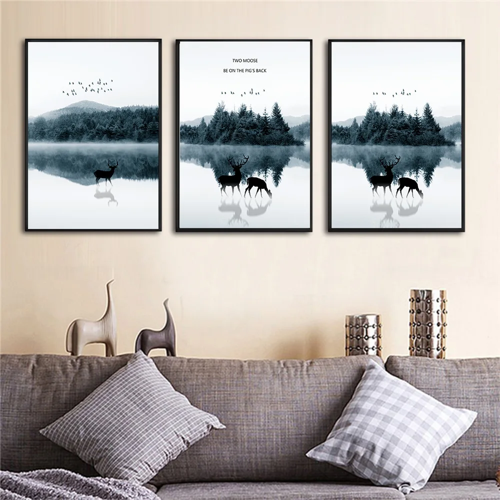 Lago-animas-Floresta-Montanha-Canvas-Poster-N-rdico-C-pia-Da-Arte-Da-Parede-Oceano-Paisagem