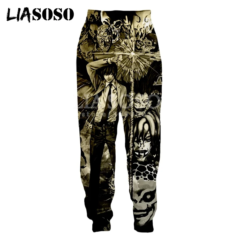 

LIASOSO 2018 3d Print Unisex Men Women Sweatpants Anime Death Note Captain Harajuku Sweat Pants Joggers pants High-quality X0462