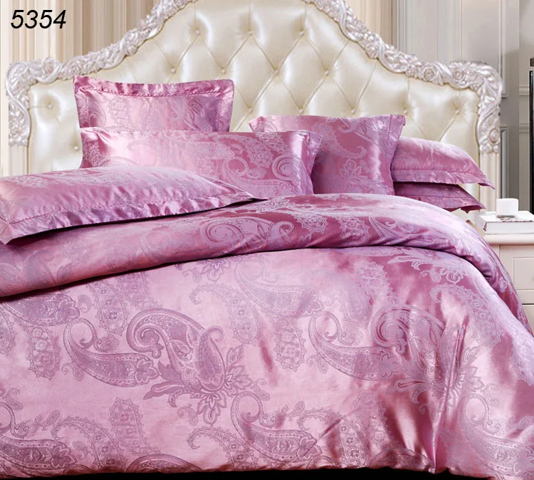 Silk purple bedding set patchwork quilt cover king duvet cover 4pcs bed