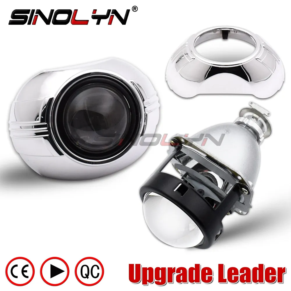 Mini HID 2.5/" Bi-Xenon Projector Lens Kit w// Smax Shrouds Car Headlight Retrofit