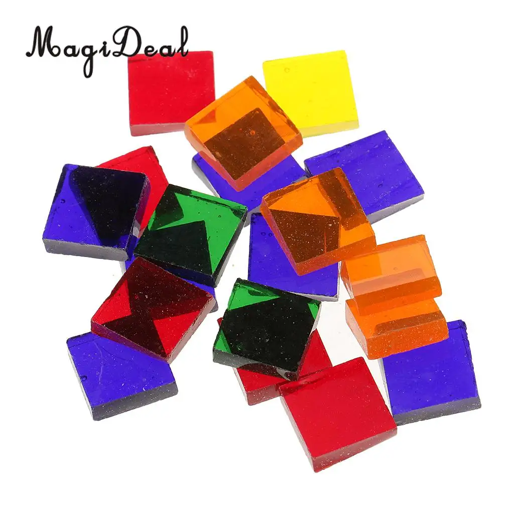 MagiDeal, 250 шт./лот, разноцветная прозрачная стеклянная мозаичная плитка для рукоделия, ремесла для стаканов, фоторамки, декор для детей, креативное рукоделие