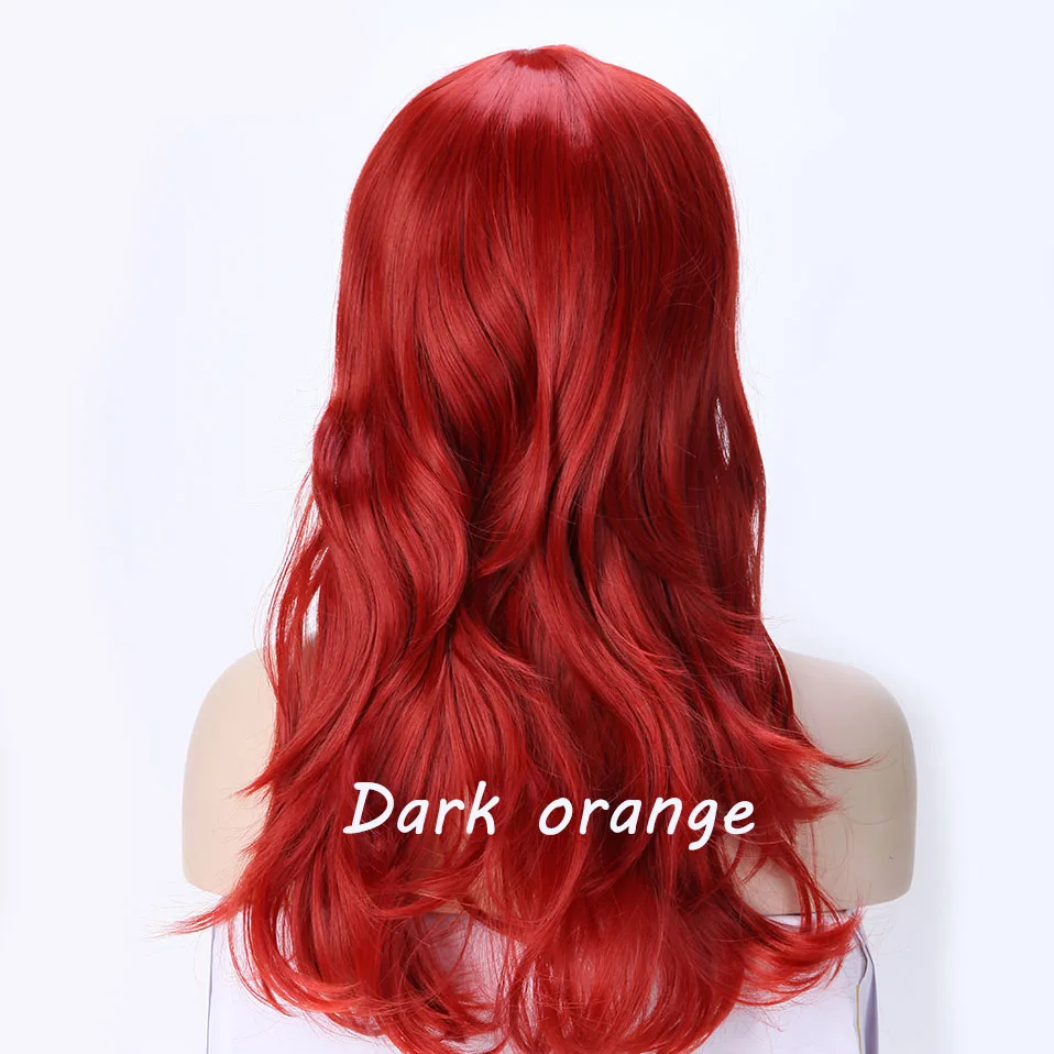 S-noilite длинные волнистые косплей красный зеленый Puprle розовый черный синий серебристый серый коричневый синтетические волосы парики - Цвет: Dark orange