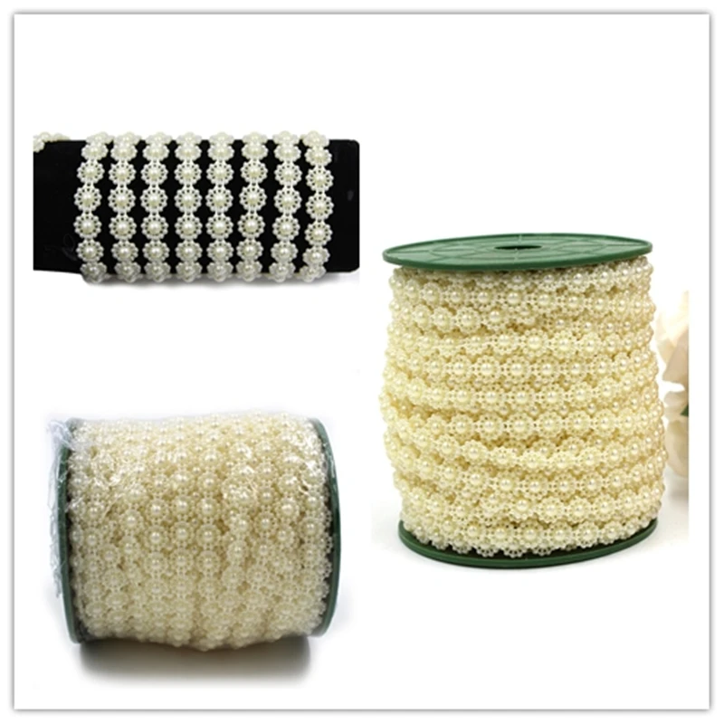 

25 Meters Sunflower Shape ABS Line Chain Beads Garland Wedding Bride Party Home Hanging Curtain Decoration Dress Accessory