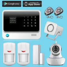 IOS Android APP Control IP Cámara Del Detector Del Sensor de Alarma de Su Casa GSM WIFI Teclado Táctil Pantalla LCD
