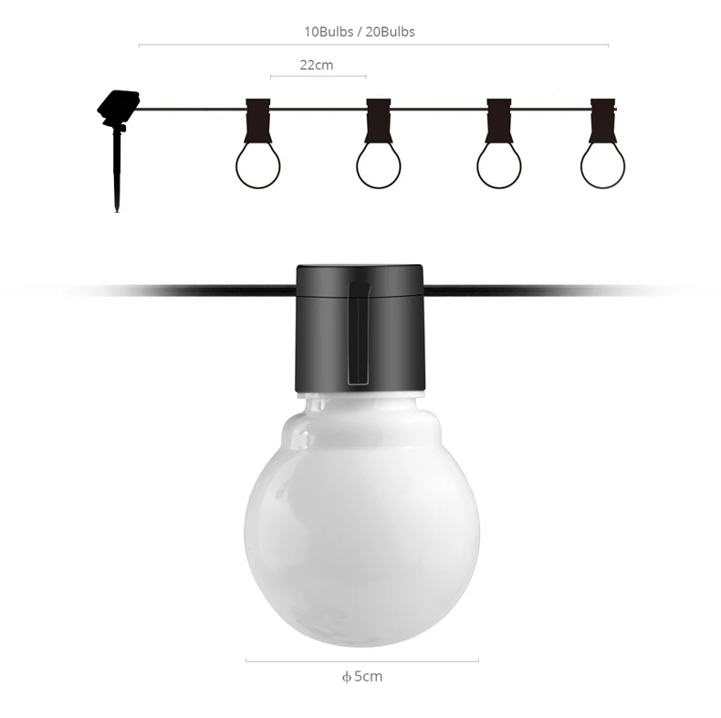 Солнечный светильник Guirlande Lumineuse светодиодный пузырьковый шар гирлянда садовый забор патио Солнечный Сказочный светильник s наружный струнный светильник s