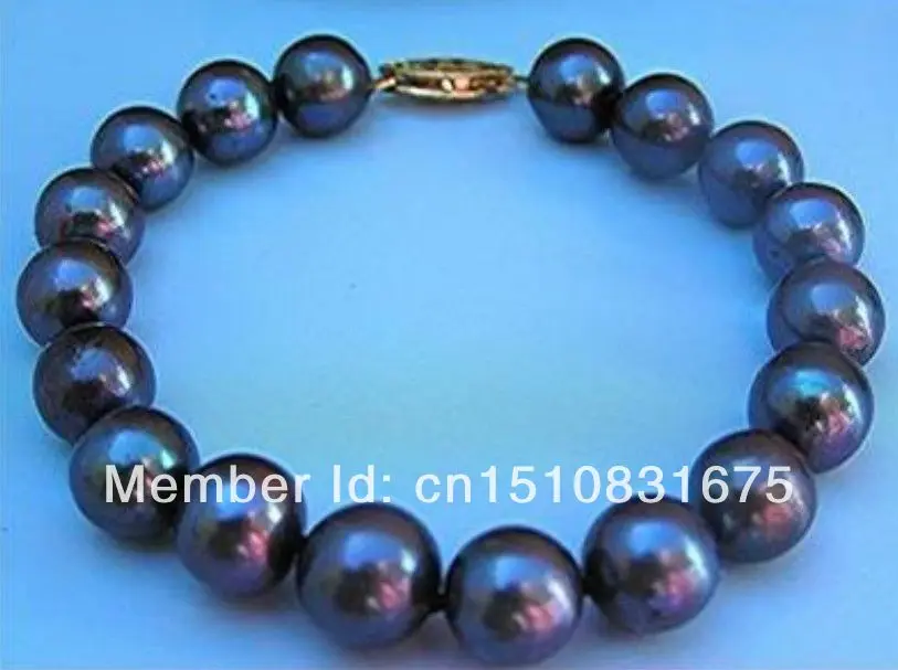 

8-9MM AAA TAHITIAN BLACK SHELL PEARL BRACELET 7.5"-8INCH Fashion Jewelry Making Design Christmas gifts Hand Made Ornaments xu22