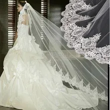 Sluier Кружевной Край, длинный Соборная вуаль Фата с расческой Свадебные кружевной край, длинный 3 метров vruidssluier