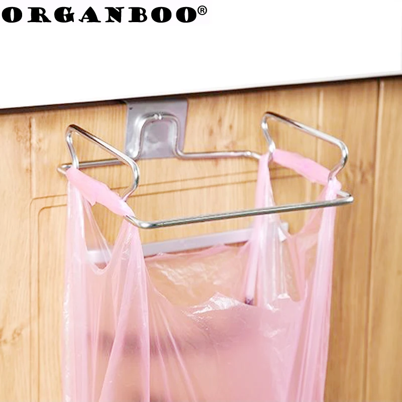 ORGANBOO Kitchen stainless steel towel rack trash bag ...
