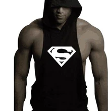 Бренд череп Повседневная безрукавная Футболка модная тренировочная майка с капюшоном Топ Мужская Бодибилдинг Фитнес брендовая одежда