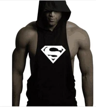 2018 New Brand Skull sleeveless Shirt Casual Fashion Hooded Gyms Tank Top Men bodybuilding Fitness Brand